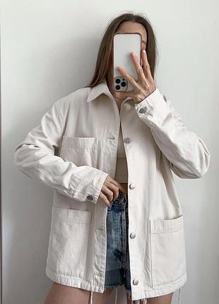 Куртка жіноча zara молочна бавовняна розмір m