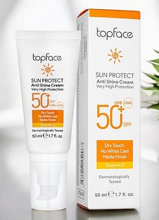 Солнцезащитный крем для лица spf50 topface sun protect anti shine cream 50 мл