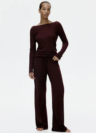 H&m лонгслів в рубчик р.м