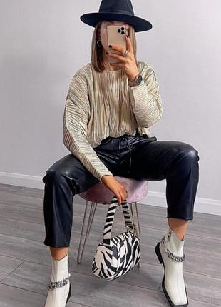 Ботильоны zara натур кожа белые с цепью 39.5 г.