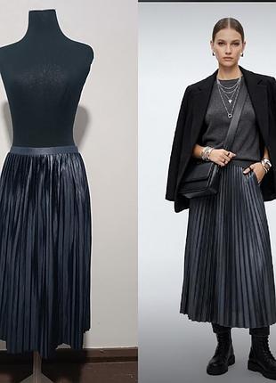Topshop юбка -плиссе тёмно-синего цвета uk10/eur38/us6