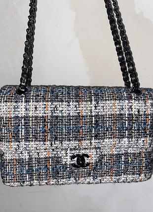 Сумка жіноча chanel твідова різнокольорова