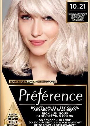 Крем-фарба для волосся l'oreal paris preference 10.21 стокгольм. світло-русявий перламутровий 4