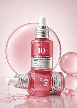 Сироватка для обличчя anua niacinamide 10 + txa 4 serum освітлювальна з ніацинамідом та транексамовою кислотою, 30 мл