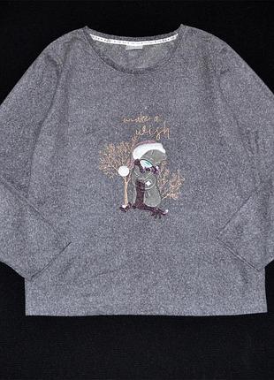 Теплая флисовая пижамная домашняя кофта me ti you р.4xl\5xl