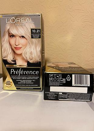 Крем-фарба для волосся l'oreal paris preference 10.21 стокгольм. світло-русявий перламутровий 2