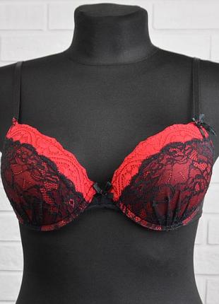 Бюстгальтер marilyn monroe intimates red black lace bra (85c)