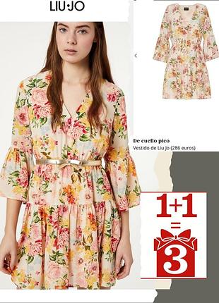 1+1=3 шовкова сукня liu jo milano в квітковий принт шовк квіти
