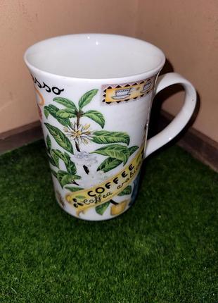 Винтажная фарфоровая кружка roy kirkham «coffea arabica» 1998, англия