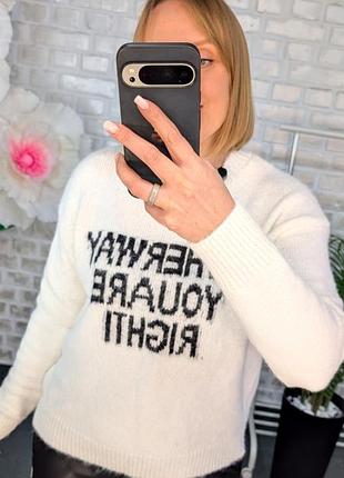 Свитер теплый с надписями 42-50