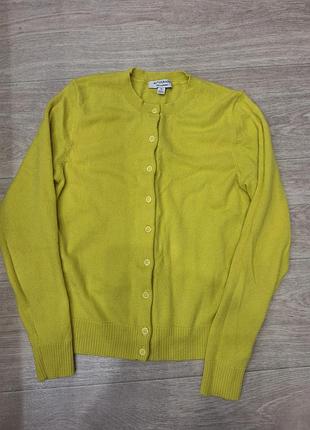 Жовтий кашеміровий кардиган, светр marks&amp;spencer, розмір s-m.