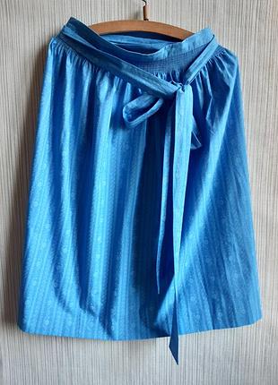 Голубой хлопковый фартук для дырдля (dirndl) р. l (длина 70 см) / альпийский передник