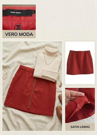 Міні-спідниця жіноча vero moda червона, розмір xl