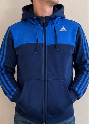 Мужская кофта adidas climawarm темно-синяя s 46 с капюшоном на молнии
