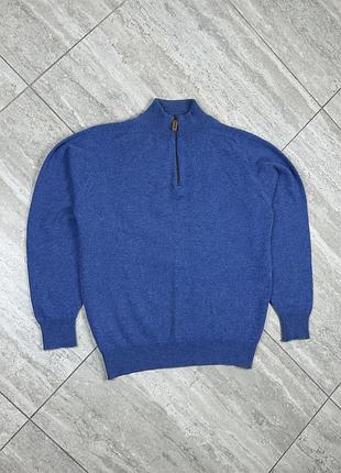 William lockie 100% new lambswool quarter zip sweater turquoise – size 40 xl кофта світер