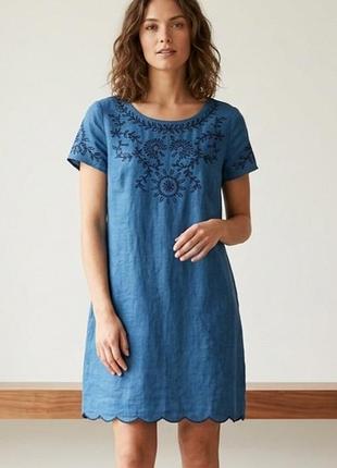 Джинсова сукня old navy з етно вишивкою ришельє, розмір xs / 100% бавовна