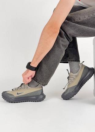Водонепроникні кросівки nike acg mountain fly low gtx olive grey