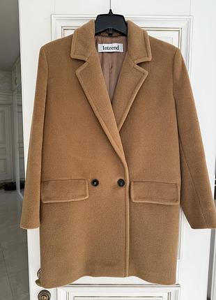 Пальто шерстяне max mara interned кемл коричневе