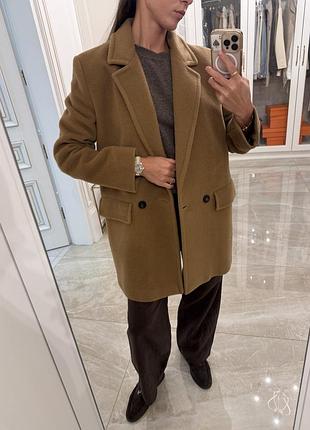 Пальто шерстяне max mara interned кемл коричневе