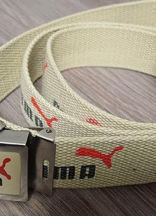 Текстильний ремінь пояс puma з автоматичною пряжкою (хакі / бежевий)