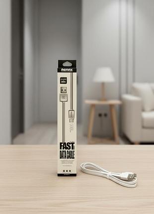 Плоский кабель remax usb-a — micro-usb, белый, 1 м
