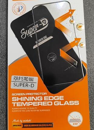 Захисне скло для iphone 15 pro max mietubl super- d black