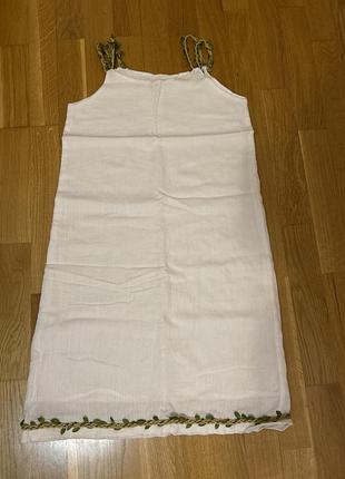 Біла літня сукня-сарафан blanca kids з вишивкою, на 10-11 років