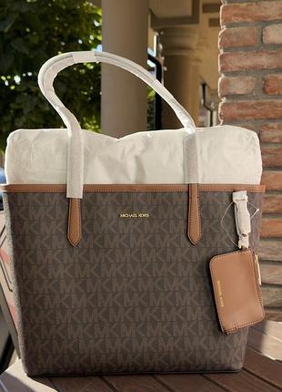 Сумка michael kors jet set large signature logo tote bag