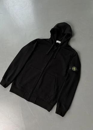 Зіп худі stone island чорне кофта стонік чорна зип худи стон айленд