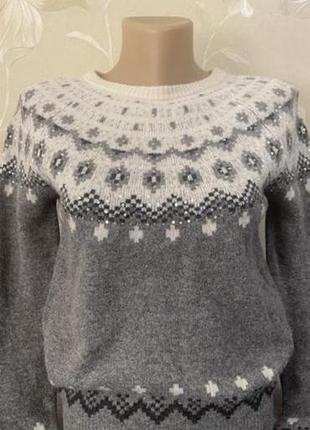 Шерстяний светр jack wills (100% merino wool) з паєтками, розмір xs/s (uk 8)