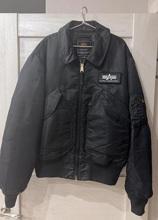 Куртка чоловіча alpha industries бомбер чорна