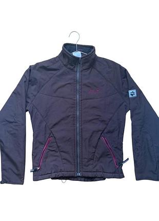 Куртка софтшел jack wolfskin женская ветровка демисезонная коричневая флисовая оригинал