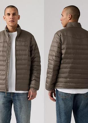 Чоловіча куртка-пуховик levi's devin down packable puffer jacket коричнева, розмір m