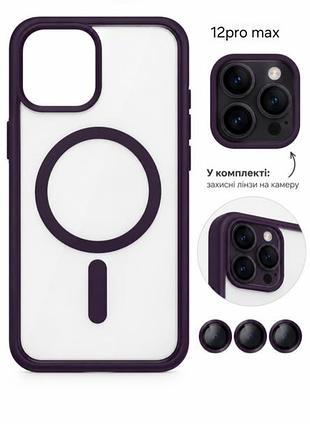 Чохол apple iphone 12 pro max із захисними лінзами