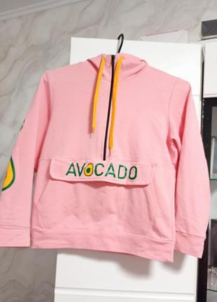 Худі для дівчинки рожеве з принтом avocado
