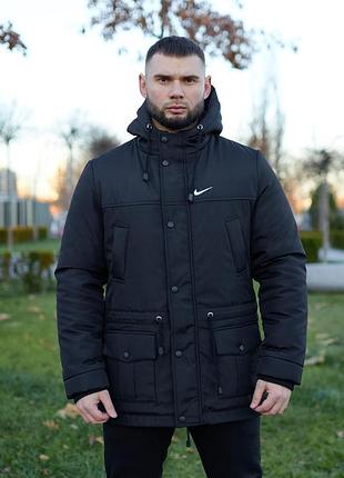 Парка зимняя мужская nike черная