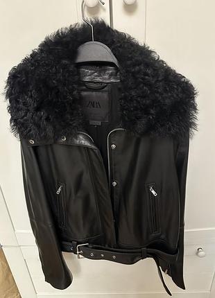 Шкіряна куртка zara, р.м