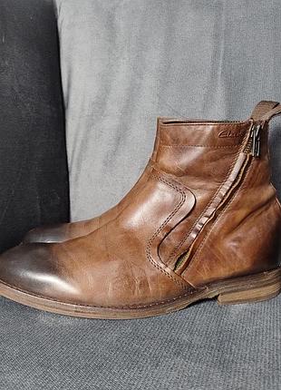 Чоботи чоловічі clarks шкіряні коричневі