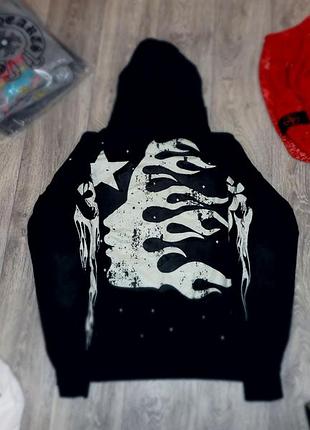 Чоловіче худі hellstar чорне з принтом