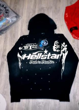 Чоловіче худі hellstar чорне з принтом 2