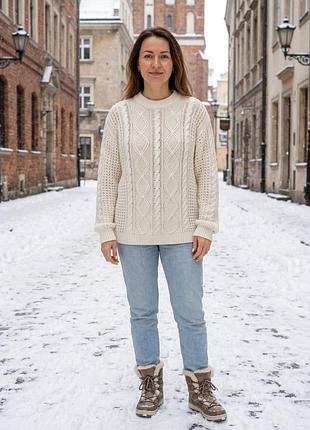 Светр жіночий в’язаний з візерунком р.50-52 classic knitwear акрил