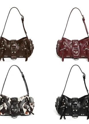 Жіноча сумка на плече в байкерському стилі (motorcycle bag) | y2k