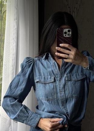 Жіноча джинсова сорочка zara 😌