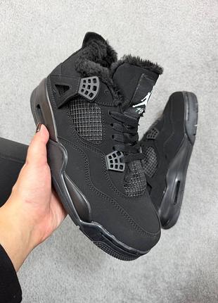 Кросівки nike jordan 4 black хутро 9