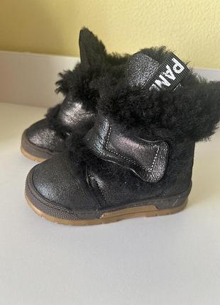 Угги для дівчаток чорні на овчині
