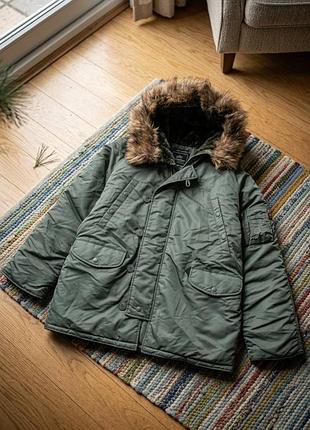 Чоловіча парка alpha industries n-3b зеленого кольору, розмір xl