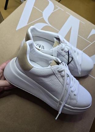 Шкіряні кеди кросівки zara