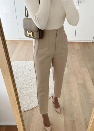Базові стильні брюки з завищеною талією zara, s