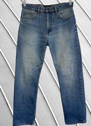 Мужские голубые прямые джинсы blue harbour w34 l33 50 блу харбор синие джинсы прямого кроя классические blue harbour w34 l33