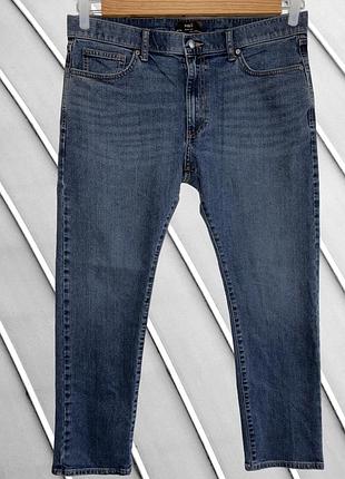 Чоловічі сині джинси slim fit m&s w38 l29 54 56 маркс енд спенсер стрейчеві завужені сині джинси m&s slim fit w38 l29